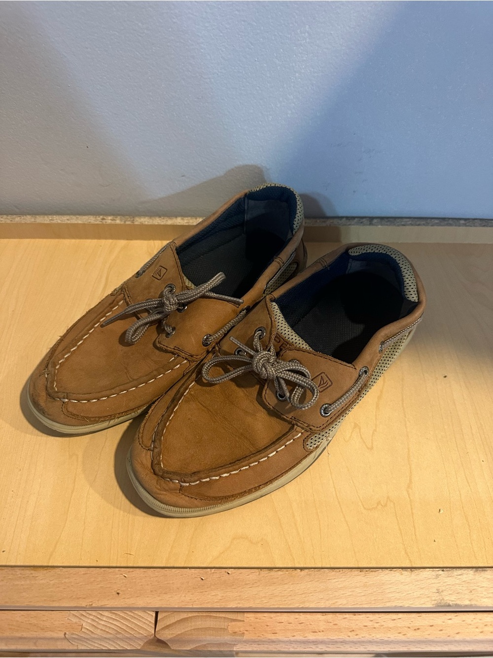 Sperry Boys Tan Leather Boat Shoes